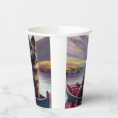 Belgischer Schäferhund auf einem Paddel: Ein Lands Pappbecher (Links)