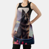 Belgischer Schäferhund auf einem Paddel: Ein Lands Schürze (InSitu)