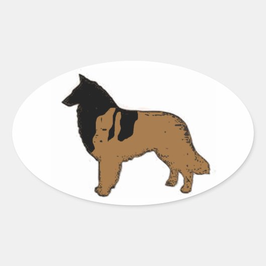Belgischer Schäferhund / Belgische Tervuren Ovaler Aufkleber (Vorderseite)