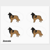 Belgischer Schäferhund / Belgische Tervuren Ovaler Aufkleber (Blatt)