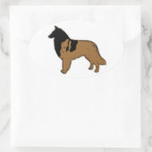 Belgischer Schäferhund / Belgische Tervuren Ovaler Aufkleber (Tasche)