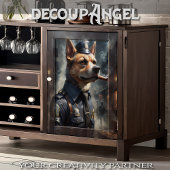 Belgischer Schäferhund - Decoupage - Seidenpapier