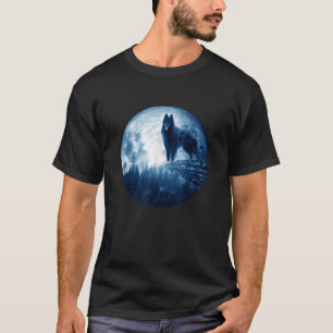 Belgischer Schäferhund Dog Groenendael Dog Moon Ma T-Shirt