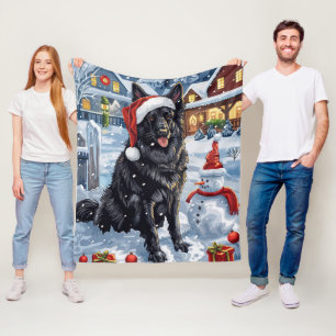 Belgischer Schäferhund Dog Winter Wonderland Weihn Fleecedecke