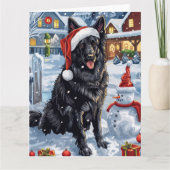Belgischer Schäferhund Dog Winter Wonderland Weihn Karte (Vorderseite)