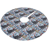 Belgischer Schäferhund Dog Winter Wonderland Weihn Polyester Weihnachtsbaumdecke (Schrägansicht)