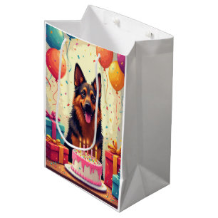 Belgischer Schäferhund-Geburtstagsfeier Mittlere Geschenktüte
