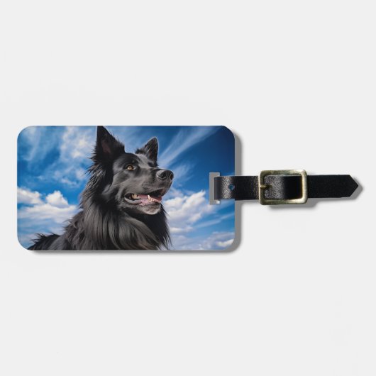 Belgischer Schäferhund Groenendael Gepäckanhänger (Vorderseite horizontal)