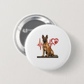 Belgischer Schäferhund Herzschlag Pfote Herz Button (Vorne & Hinten)