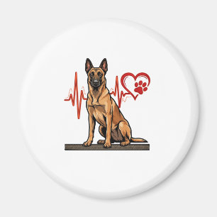 Belgischer Schäferhund Herzschlag Pfote Herz Magnet