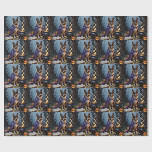 Belgischer Schäferhund Hund Kalkmalerei Geschenkpapier (Flach)