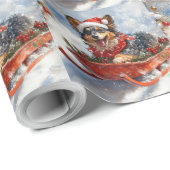 Belgischer Schäferhund in Sledge Let it Schnee Wei Geschenkpapier (Rolleneckpunkt)