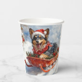 Belgischer Schäferhund in Sledge Let it Schnee Wei Pappbecher (Rückseite)