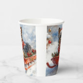 Belgischer Schäferhund in Sledge Let it Schnee Wei Pappbecher (Links)