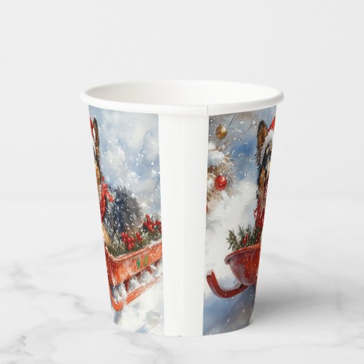 Belgischer Schäferhund in Sledge Let it Schnee Wei Pappbecher (Rechts)