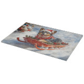 Belgischer Schäferhund in Sledge Let it Schnee Wei Schneidebrett (Ecke)