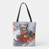 Belgischer Schäferhund in Sledge Let it Schnee Wei Tasche (Rückseite)