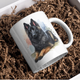 Belgischer Schäferhund in Wasserfarbe Kaffeetasse