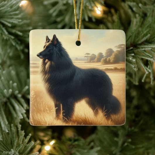 Belgischer Schäferhund Keramikornament (Baum)