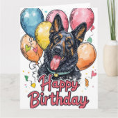 Belgischer Schäferhund mit Balloons Karte (Vorderseite)