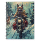 Belgischer Schäferhund Riding Motorrad Weihnachten Notizblock (Vorderseite)