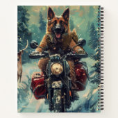 Belgischer Schäferhund Riding Motorrad Weihnachten Notizblock (Rückseite)