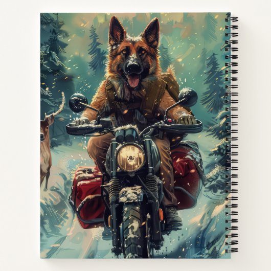 Belgischer Schäferhund Riding Motorrad Weihnachten Notizblock (Rückseite)