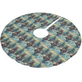 Belgischer Schäferhund Riding Motorrad Weihnachten Polyester Weihnachtsbaumdecke (Schrägansicht)