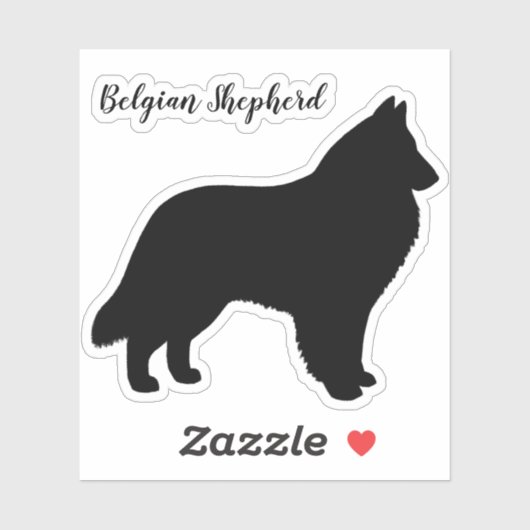 Belgischer Schäferhund Silhouette Sticker (Blatt)