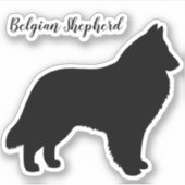 Belgischer Schäferhund Silhouette Sticker (Vorderseite)