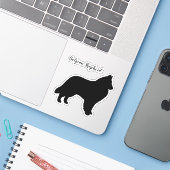 Belgischer Schäferhund Silhouette Sticker (Laptop mit iPhone)