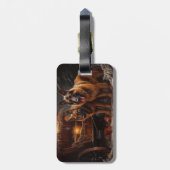 Belgischer Schäferhund Snowy Sleigh Weihnachtsdeko Gepäckanhänger (Rückseite vertikal)