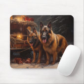Belgischer Schäferhund Snowy Sleigh Weihnachtsdeko Mousepad (Mit Mouse)