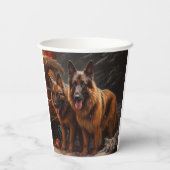 Belgischer Schäferhund Snowy Sleigh Weihnachtsdeko Pappbecher (Rückseite)