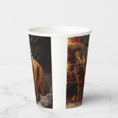 Belgischer Schäferhund Snowy Sleigh Weihnachtsdeko Pappbecher (Rechts)