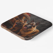 Belgischer Schäferhund Snowy Sleigh Weihnachtsdeko Pappteller (Gewinkelt)