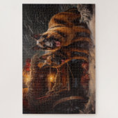 Belgischer Schäferhund Snowy Sleigh Weihnachtsdeko Puzzle (Vertikal)