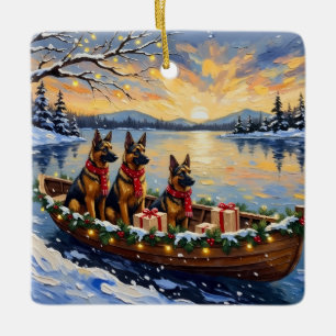 Belgischer Schäferhund Tervuren Weihnachtsboot Url Keramikornament