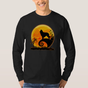 Belgischer Schäferhund und Mond Halloween-Kostüm T-Shirt