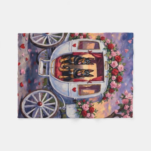 Belgischer Schäferhund Valentinstag Fleecedecke (Vorderseite (Horizontal))