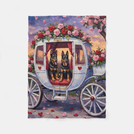 Belgischer Schäferhund Valentinstag Fleecedecke (Vorderseite)