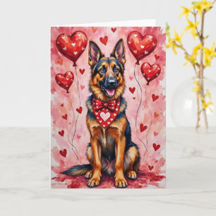 Belgischer Schäferhund Valentinstag Hund mit Herze Karte
