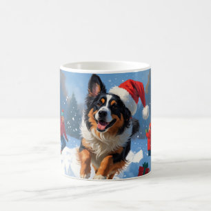 Belgischer Schäferhund Weihnachtliche Schneeszene Kaffeetasse