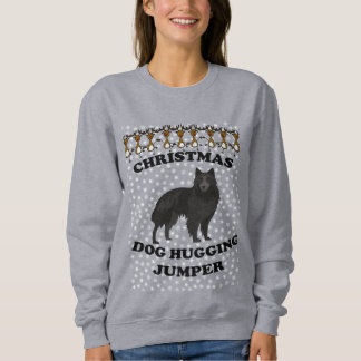 Belgischer Schäferhund Weihnachtshund umarmt Sweatshirt