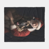 Belgischer Schäferhund Weihnachtsmann Feierliche W Fleecedecke (Vorderseite (Horizontal))