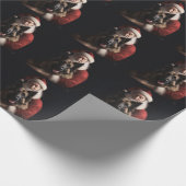 Belgischer Schäferhund Weihnachtsmann Feierliche W Geschenkpapier (Ecke)