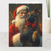 Belgischer Schäferhund Weihnachtsmann Feierliche W Karte (Vorderseite)