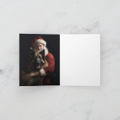 Belgischer Schäferhund Weihnachtsmann Feierliche W Karte (Innenseite)
