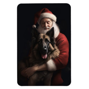 Belgischer Schäferhund Weihnachtsmann Feierliche W Magnet
