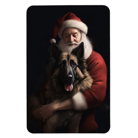 Belgischer Schäferhund Weihnachtsmann Feierliche W Magnet (Vertikal)
